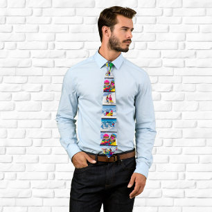 10 Photo Collage Stripes Tie