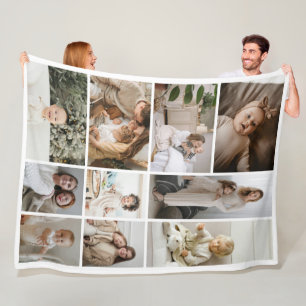10 Photo collage template personalised Fleece Blanket