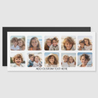 10 Photo Collage with Simple Text - white magnet