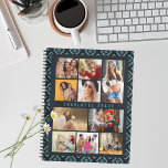 10 Photo Modern Geometric Stylish Name Notebook<br><div class="desc">10 Photo Modern Geometric Stylish Name Wall Hanging Tapestry features ten of your favorite pictures for an easy and quick DIY add your own photo collage. Personalize with your name and surrounded with a geometric pattern. Makes a perfect gift for Christmas, birthdays, Mother's Day, Father's Day. sisters, best friends and...</div>
