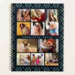 10 Photo Modern Geometric Stylish Name Planner<br><div class="desc">10 Photo Modern Geometric Stylish Name Planners features ten of your favourite pictures for an easy and quick DIY add your own photo collage. Personalise with your name and surrounded with a geometric pattern. Makes a perfect gift for Christmas, birthdays, Mother's Day, Father's Day. sisters, best friends and more. Designed...</div>