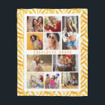 10 Photo Modern Stylish Watercolor Leaves Name Fleece Blanket<br><div class="desc">10 Photo Modern Stylish Watercolor Leaves Name Fleece Blanket features ten of your favourite pictures for an easy and quick DIY add your own photo collage. Personalise with your name and surrounded with a simple pattern of watercolor fall leaves. Makes a perfect gift for Christmas, birthdays, Mother's Day, sisters, best...</div>