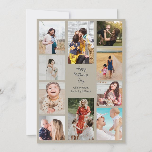 10 photo Mother's day greeting card (Front)