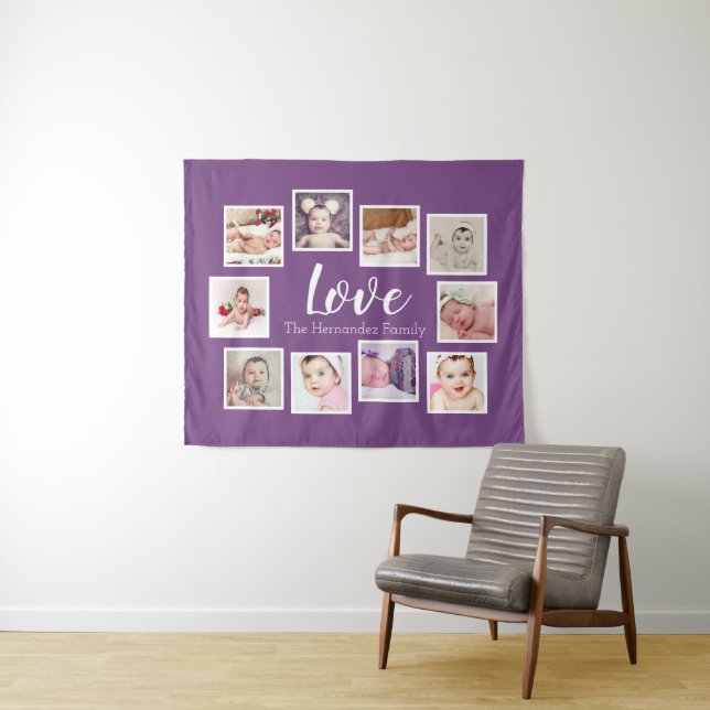 10 Photo Template Collage Personalised Love Tapestry (In Situ (Horizontal))