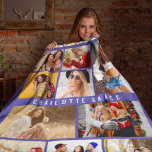 10 Photo Trendy Modern Colourful Geometric Name Fleece Blanket<br><div class="desc">10 Photo Trendy Modern Colourful Geometric Name Fleece Blanket features ten of your favourite pictures for an easy and quick DIY add your own photo collage. Personalise with your name and surrounded with a colourful geometric pattern. Makes a perfect gift for Christmas, birthdays, Mother's Day, Father's Day. sisters, best friends...</div>