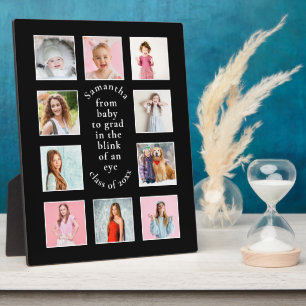 10 Photos Baby to Grad Name Year Graduate Black Plaque