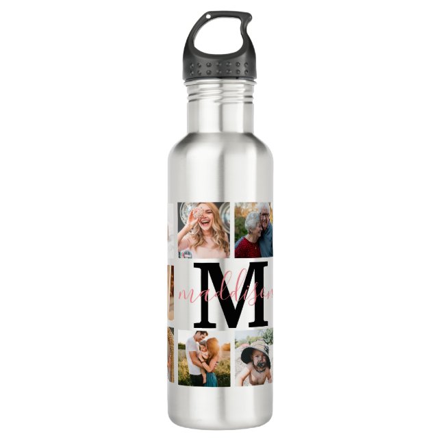 10 Pictures Photo Collage 710 Ml Water Bottle (Front)