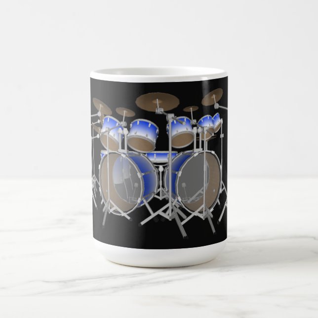 10 Piece Drum Kit: Blue Gradient: Coffee Mug (Center)