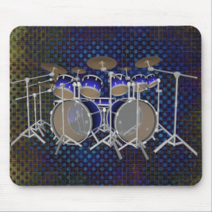 10 Piece Drum Kit: Blue Gradient: Drums Mousepad