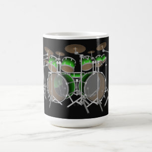 10 Piece Drum Kit: Green Gradient: Coffee Mug