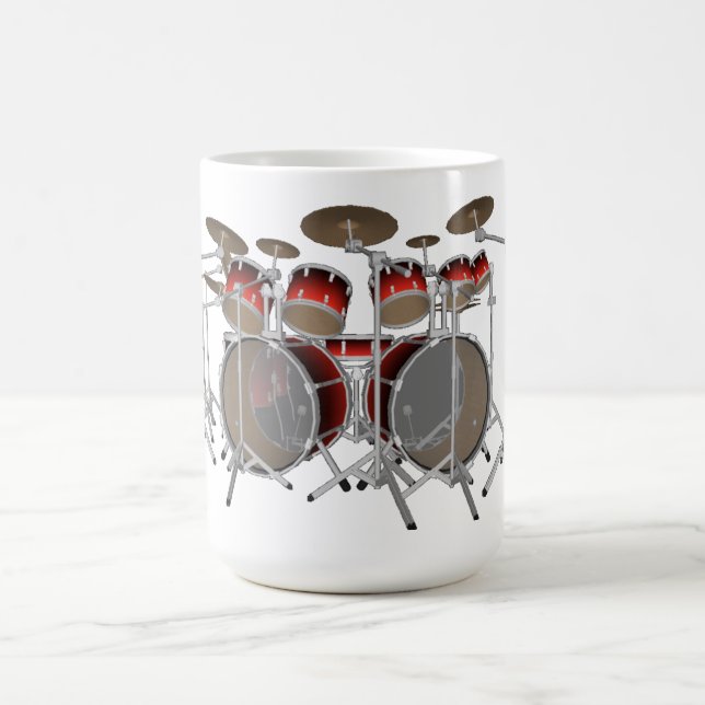 10 Piece Drum Kit: Red Gradient: Coffee Mug (Center)