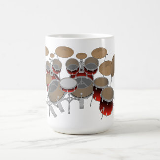 10 Piece Drum Kit: Red Gradient: Coffee Mug