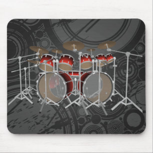 10 Piece Drum Kit: Red Gradient: Drums Mousepad