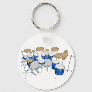 10 Piece Drum Kit: Vector Drawing: Key Ring