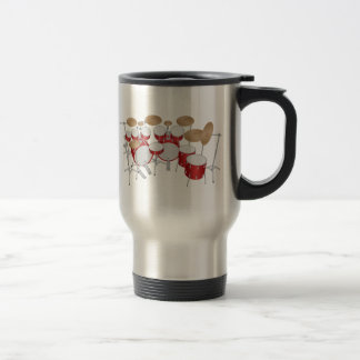 10 Piece Drum Kit: Vector Drawing: Travel Mug