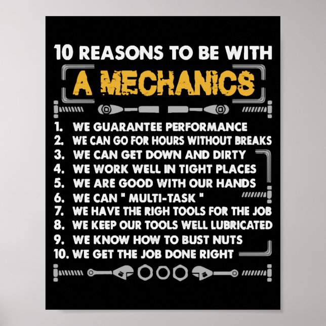 10 reason to be a Mechanic Poster (Front)