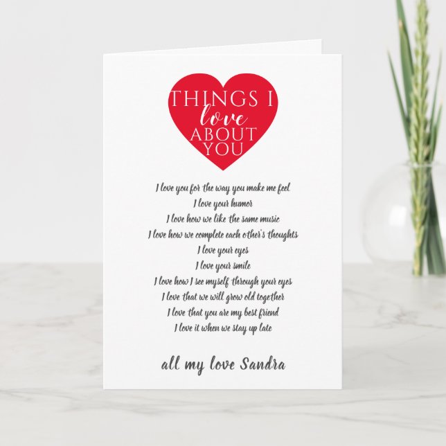 10 reasons I love christmas valentines photo gift Card (Front)