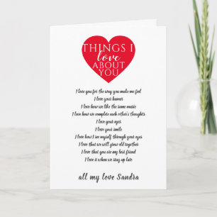 10 reasons I love christmas valentines photo gift Card