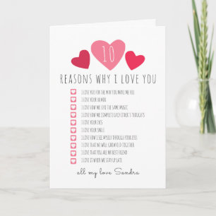 10 reasons I love christmas valentines photo gift Card
