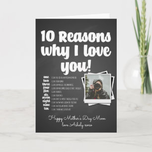 10 reasons I love you mum Mother's Day birthday Card