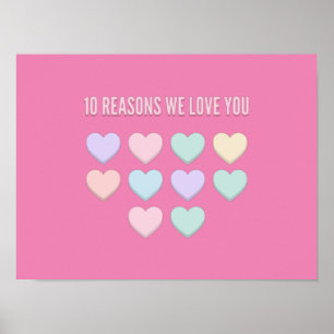 10 Reasons We Love You - 10th Birthday Gifts Poster