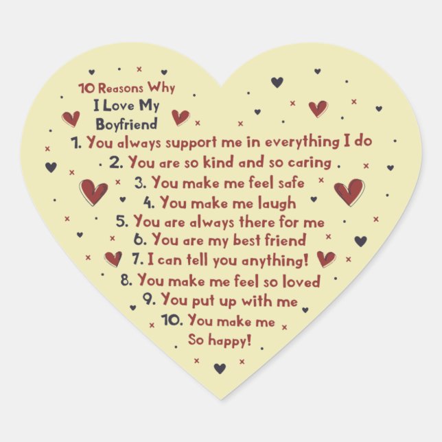 10 REASONS WHY I LOVE YOU GIFT HEART STICKER (Front)