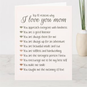 10 Reasons Why I Love You Mum Mother's Day Gift Card
