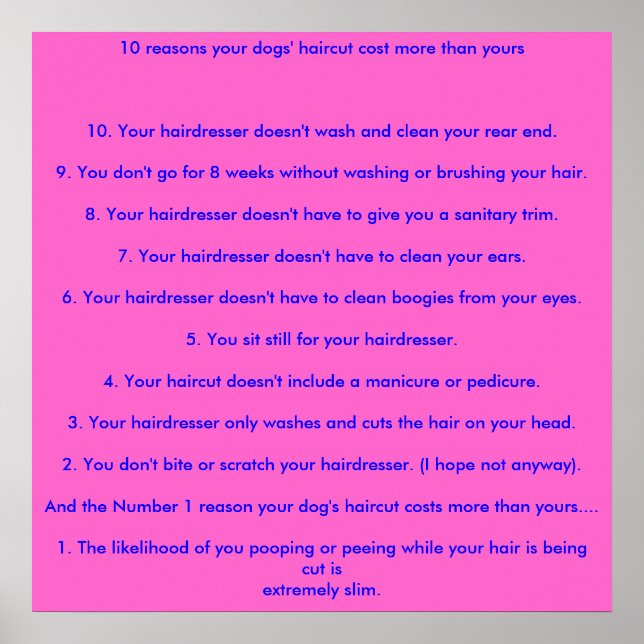 10 reasons your dogs' haircut cost more than yo.. poster (Front)