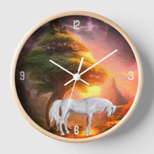  10" Round Wall Clock with Natural Wood Frame