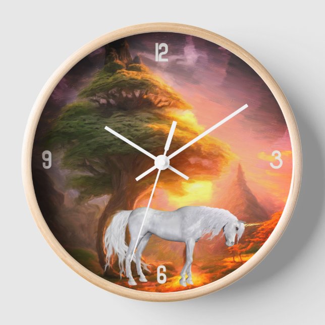 10" Round Wall Clock with Natural Wood Frame (Front)