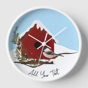 10" Round Wall Clock with White Wooden Frame