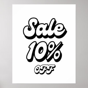 10% Sale Sign, 10% Off Discount Sign, Large Sale Poster