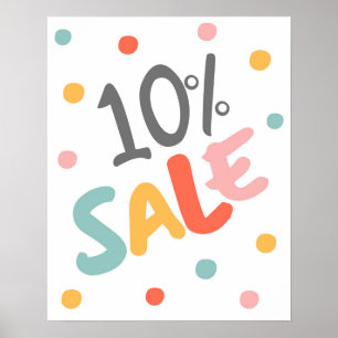 10% Sale Sign, 10% Off Discount Sign, Large Sale Poster