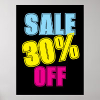 10% Sale Sign, Retail Store Signage, Colourful Sal