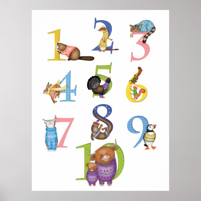 10 Scottish animals poster (Front)