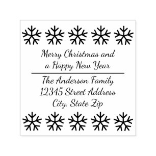 10 Snowflakes - Square Self Inking Stamp