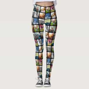 10 Square Photo Grid Template Rounded Black Frame Leggings