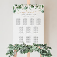 10 Table Eucalyptus Greenery Wedding Seating Chart