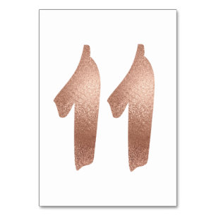 10 Table Number White Metallic Pink Rose Gold Table Number