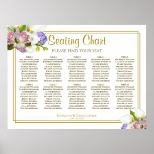 10 Table Wedding Seating Chart Pastel Floral