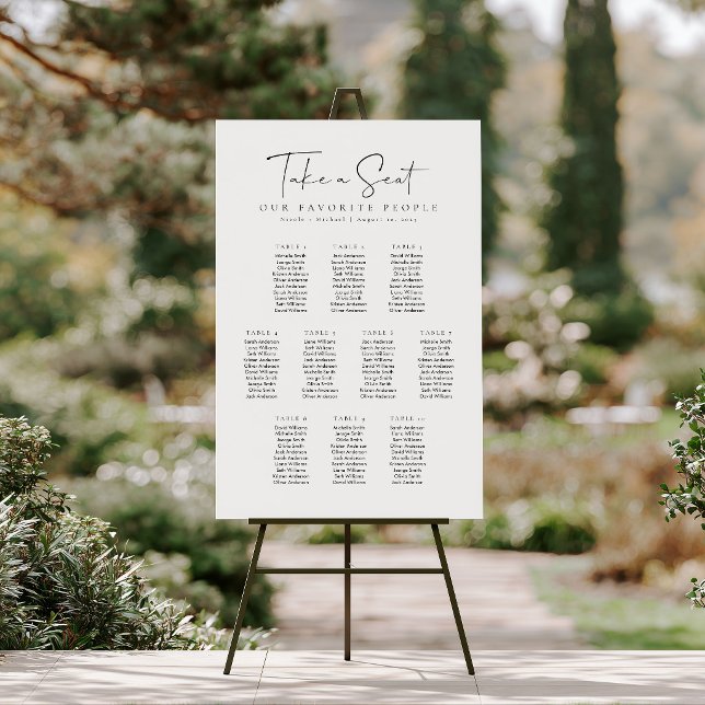 10 Tables Take a Seat Acrylic Seating Chart (Acrylic 10 Tables Take a Seat Seating Chart)