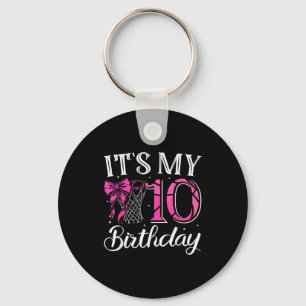 10 ten birthday coquette basketball girl bday pink key ring