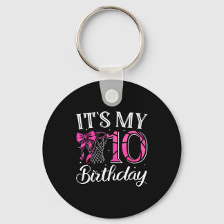 10 ten birthday coquette basketball girl bday pink key ring