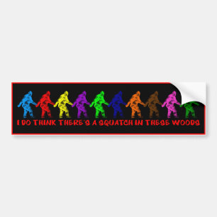 10 TEN LITTLE SQUATCHES - Colourful Finding Bumper Sticker