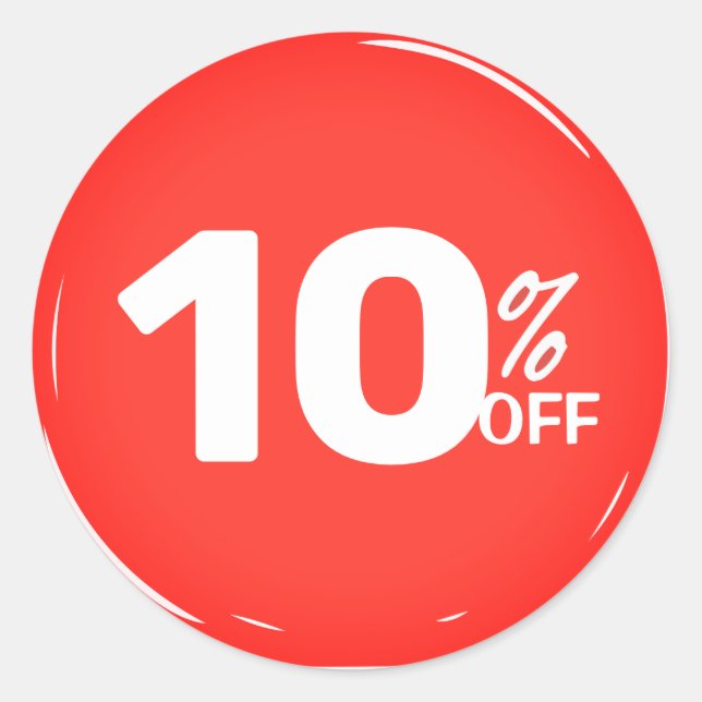 10% Ten Percent OFF Discount Sale  Classic Round Sticker (Front)