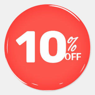 10% Ten Percent OFF Discount Sale Classic Round Sticker