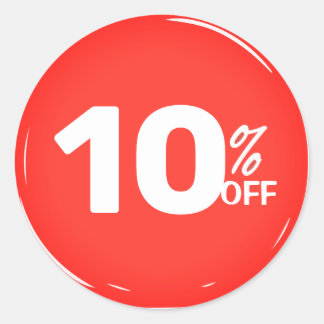 10% Ten Percent OFF Discount Sale  Classic Round Sticker