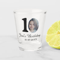 10 th birthday photo bold letter kids name date st