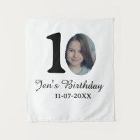 10 th birthday photo bold letter kids name date st