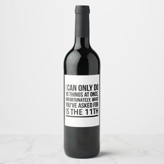 10 things at once black wine label (Front)